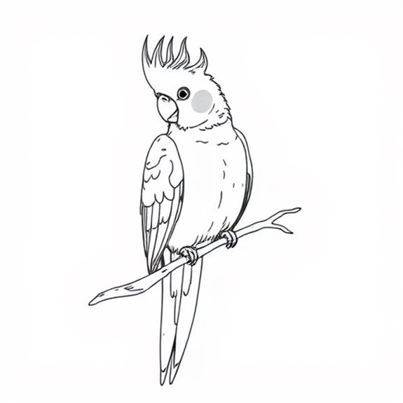 Elegant Bird On Perch Coloring Pages Elegant Bird On Perch Coloring Pages