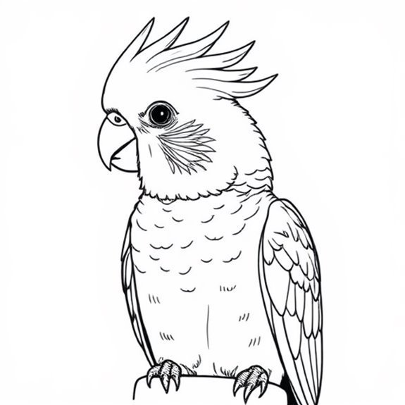Elegant Cockatiel Artwork Display Coloring Pages Elegant Cockatiel Artwork Display Coloring Pages