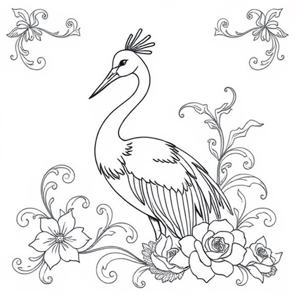 Elegant Designs Of Cranes Coloring Pages Elegant Designs Of Cranes Coloring Pages