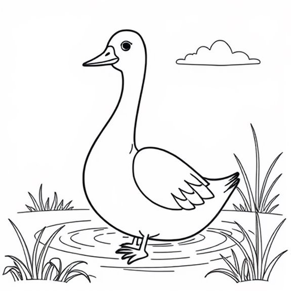 Elegant Goose In Nature Coloring Pages Elegant Goose In Nature Coloring Pages