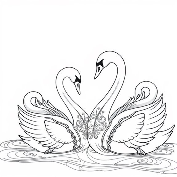 Elegant Swan Decorative Motif Coloring Pages Elegant Swan Decorative Motif Coloring Pages