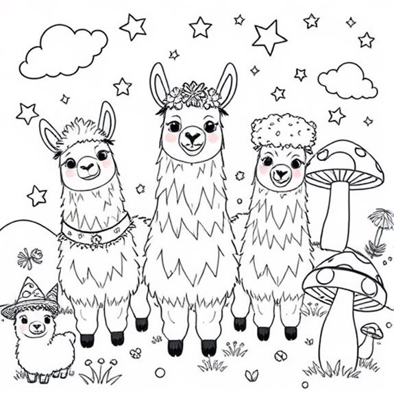 Enchanted Alpaca Adventure Awaits Coloring Pages Enchanted Alpaca Adventure Awaits Coloring Pages