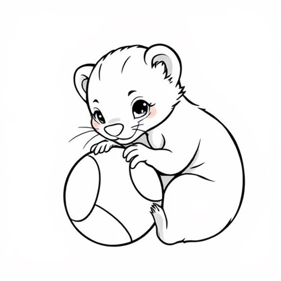 Ferret Playing With Ball Coloring Pages Ferret Playing With Ball Coloring Pages