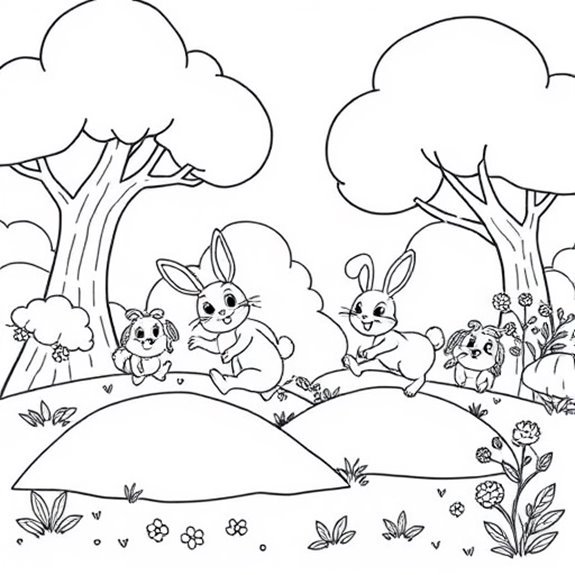 Forest Hopping Adventure Awaits Coloring Pages Forest Hopping Adventure Awaits Coloring Pages