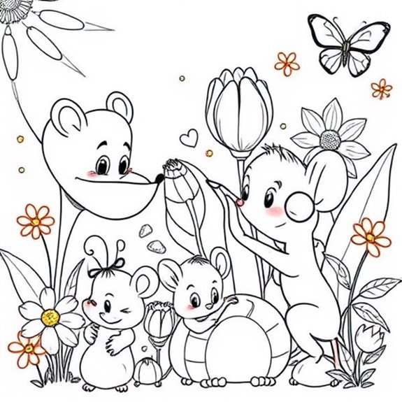 Garden Exploration By Mouse Coloring Pages Garden Exploration By Mouse Coloring Pages