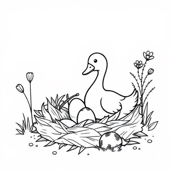 Geese Building Their Nest Coloring Pages Geese Building Their Nest Coloring Pages