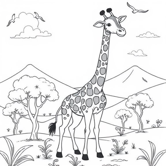 Giraffe Roaming In Nature Coloring Pages Giraffe Roaming In Nature Coloring Pages