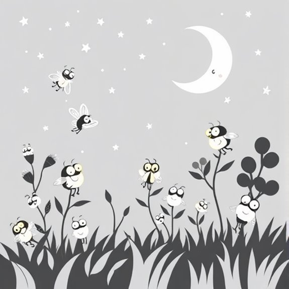 Glowing Insects Under Moonlight Coloring Pages Glowing Insects Under Moonlight Coloring Pages