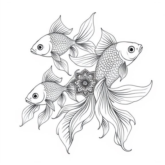 Goldfish Themed Artistic Mandalas Coloring Pages Goldfish Themed Artistic Mandalas Coloring Pages