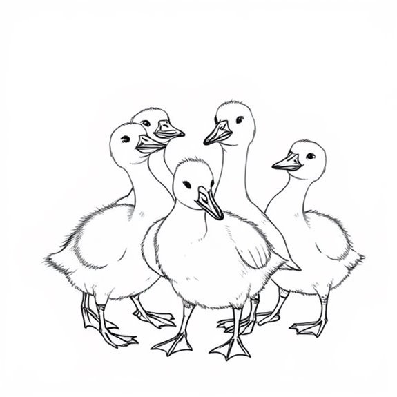 Goslings Frolicking In Harmony Coloring Pages Goslings Frolicking In Harmony Coloring Pages