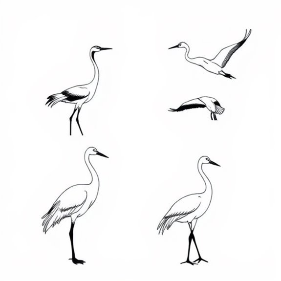 Graceful Bird Outline Design Coloring Pages Graceful Bird Outline Design Coloring Pages