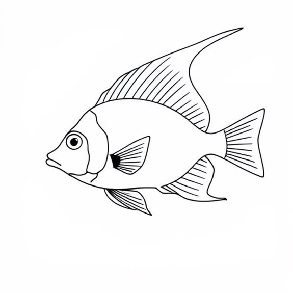 Graceful Fish Outline Design Coloring Pages Graceful Fish Outline Design Coloring Pages