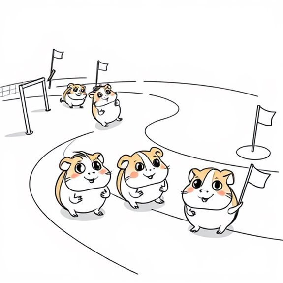 Guinea Pigs Racing Competition Coloring Pages Guinea Pigs Racing Competition Coloring Pages