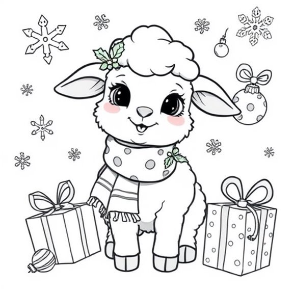 Holiday Celebration With Lambs Coloring Pages Holiday Celebration With Lambs Coloring Pages