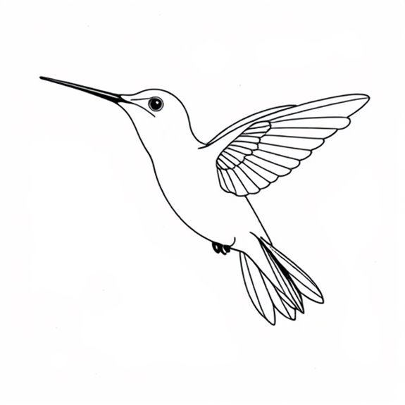 Hummingbird Soaring Gracefully Above Coloring Pages Hummingbird Soaring Gracefully Above Coloring Pages