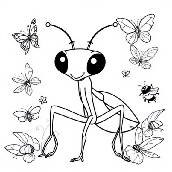 Insect Companionship And Harmony Coloring Pages Insect Companionship And Harmony Coloring Pages