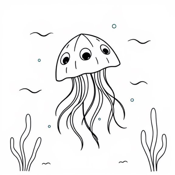 Jellyfish Swimming In Ocean Coloring Pages Jellyfish Swimming In Ocean Coloring Pages