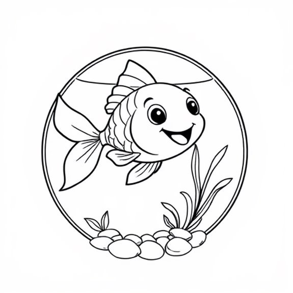 Joyful Fish Swimming Playfully Coloring Pages Joyful Fish Swimming Playfully Coloring Pages