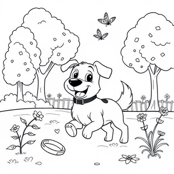 Joyful Pup Frolicking Outdoors Coloring Pages Joyful Pup Frolicking Outdoors Coloring Pages