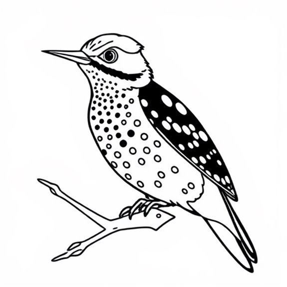 Lesser Spot Woodpecker Illustration Coloring Pages Lesser Spot Woodpecker Illustration Coloring Pages