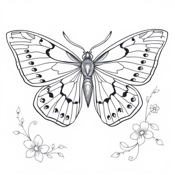 Luna Moth Aesthetic Design Coloring Pages Luna Moth Aesthetic Design Coloring Pages