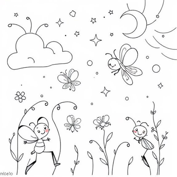 Magic Of Glowing Insects Coloring Pages Magic Of Glowing Insects Coloring Pages