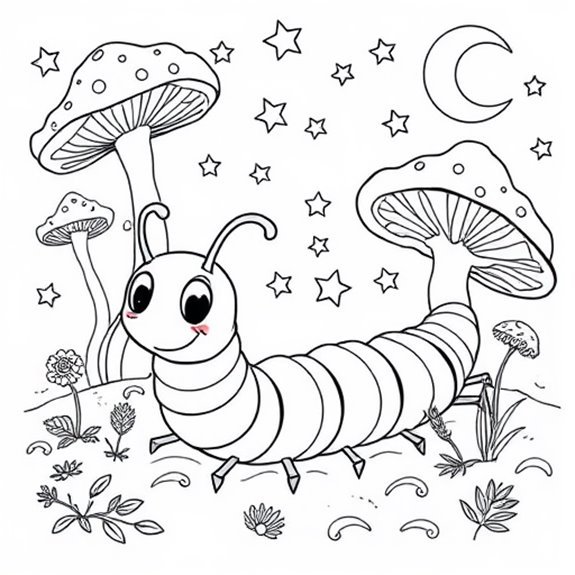 Magical Centipede Filled Realm Coloring Pages Magical Centipede Filled Realm Coloring Pages