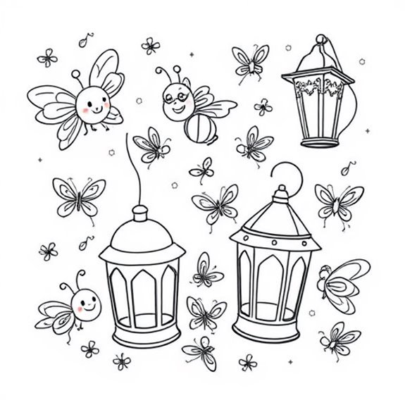 Magical Glowing Insect Lights Coloring Pages Magical Glowing Insect Lights Coloring Pages