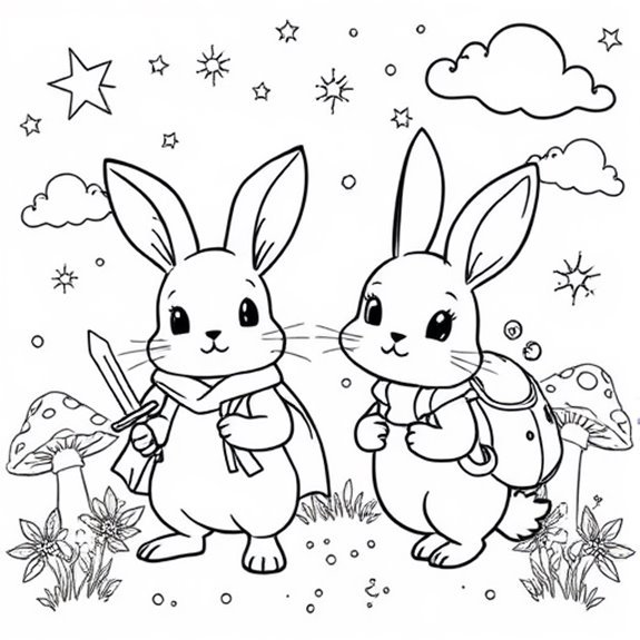 Magical Journeys Of Rabbits Coloring Pages Magical Journeys Of Rabbits Coloring Pages