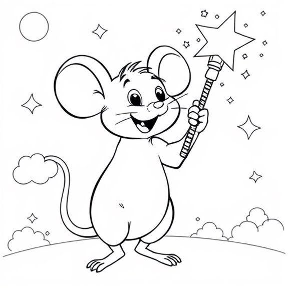 Magical Wand Wielding Mouse Coloring Pages Magical Wand Wielding Mouse Coloring Pages