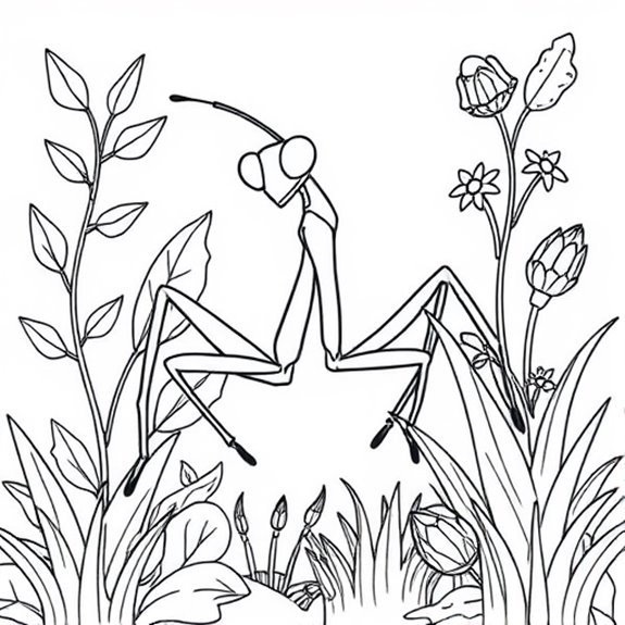 Mantis Observing Natural Surroundings Coloring Pages Mantis Observing Natural Surroundings Coloring Pages