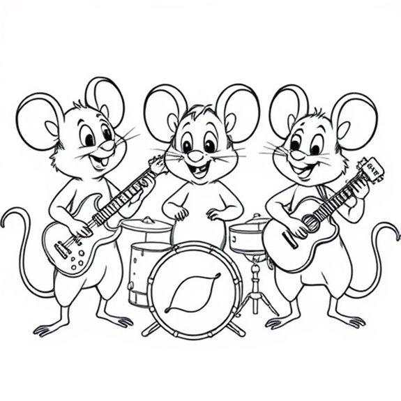 Mouse And Friends Band Coloring Pages Mouse And Friends Band Coloring Pages