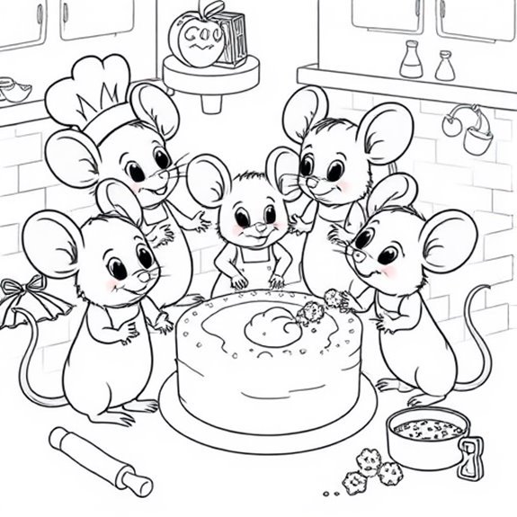 Mouse Baking Delicious Treats Coloring Pages Mouse Baking Delicious Treats Coloring Pages