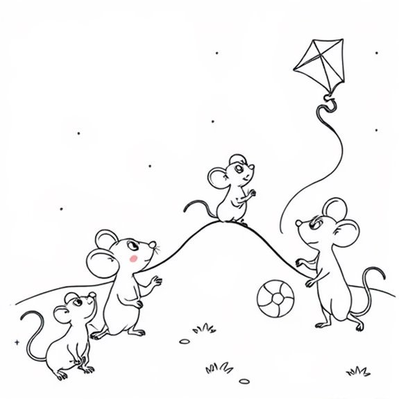 Mouse Family Enjoying Playtime Coloring Pages Mouse Family Enjoying Playtime Coloring Pages