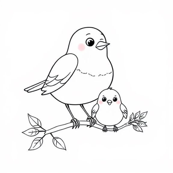 Nesting Robins With Chicks Coloring Pages Nesting Robins With Chicks Coloring Pages