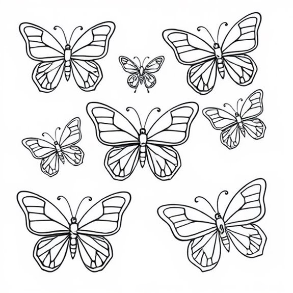Outlined Butterfly Designs Simple Coloring Pages Outlined Butterfly Designs Simple Coloring Pages