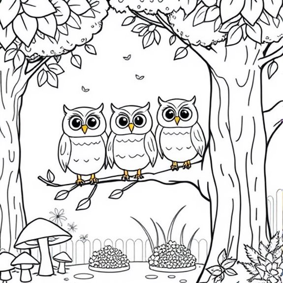Owls Perched In Trees Coloring Pages Owls Perched In Trees Coloring Pages