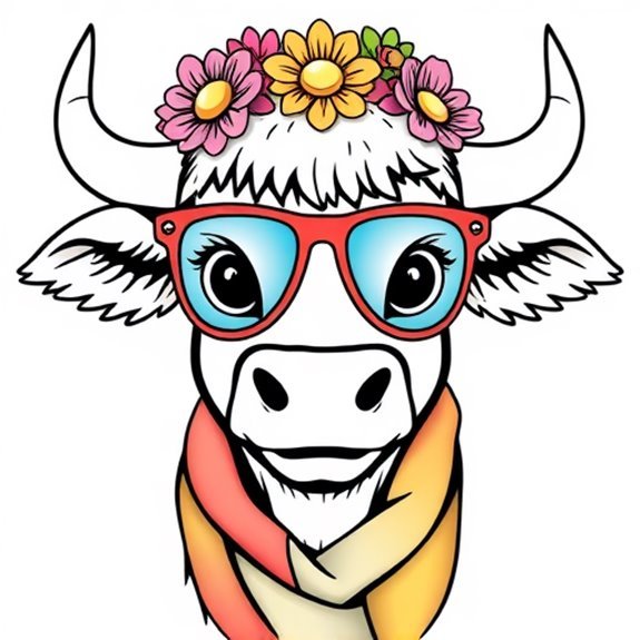 Oxen Dressed With Accessories Coloring Pages Oxen Dressed With Accessories Coloring Pages