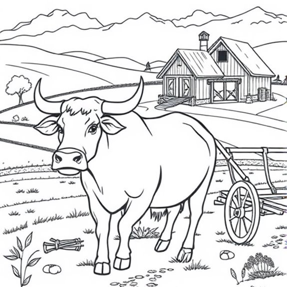 Oxen Labor In Agriculture Coloring Pages Oxen Labor In Agriculture Coloring Pages