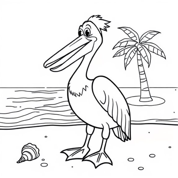 Pelican Resting By Shoreline Coloring Pages Pelican Resting By Shoreline Coloring Pages