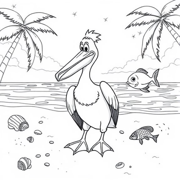 Pelican S Whimsical Ocean Journey Coloring Pages Pelican S Whimsical Ocean Journey Coloring Pages