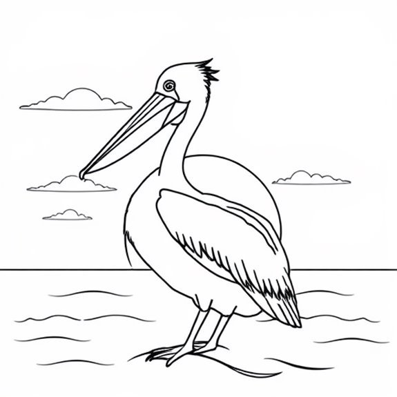 Pelican Silhouette At Sunset Coloring Pages Pelican Silhouette At Sunset Coloring Pages