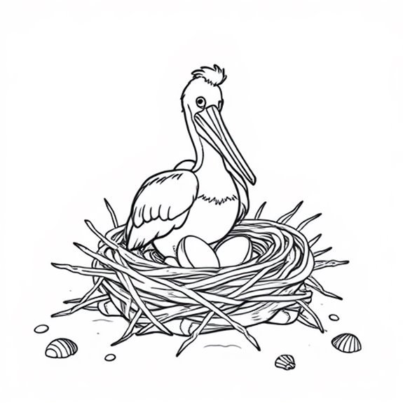 Pelicans Nesting By Shore Coloring Pages Pelicans Nesting By Shore Coloring Pages