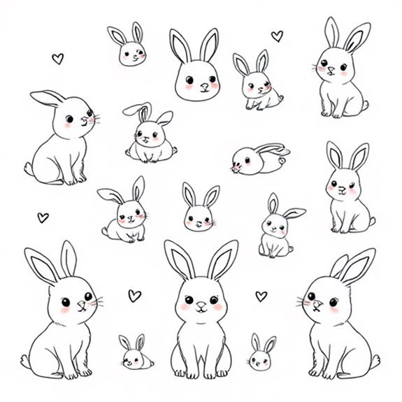 Playful Bunny Design Motifs Coloring Pages Playful Bunny Design Motifs Coloring Pages
