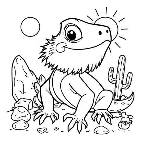 Playful Cartoon Bearded Dragon Coloring Pages Playful Cartoon Bearded Dragon Coloring Pages