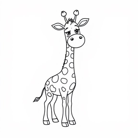 Playful Cartoon Giraffe Antics Coloring Pages Playful Cartoon Giraffe Antics Coloring Pages