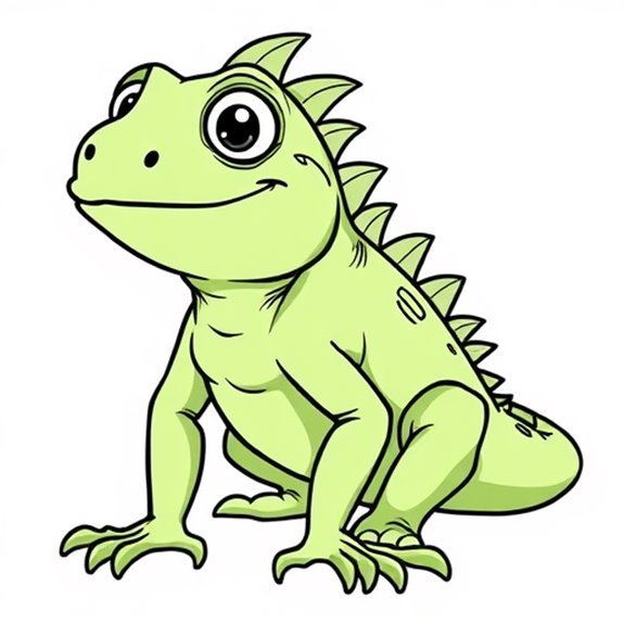 Playful Cartoon Iguana Design Coloring Pages Playful Cartoon Iguana Design Coloring Pages