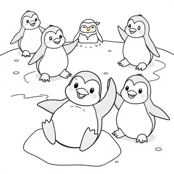 Playful Cartoon Penguins Fun Coloring Pages Playful Cartoon Penguins Fun Coloring Pages