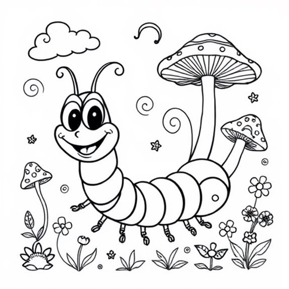 Playful Centipede Adventures Unfold Coloring Pages Playful Centipede Adventures Unfold Coloring Pages