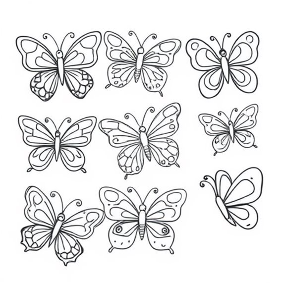Playful Colorful Cartoon Butterflies Coloring Pages Playful Colorful Cartoon Butterflies Coloring Pages